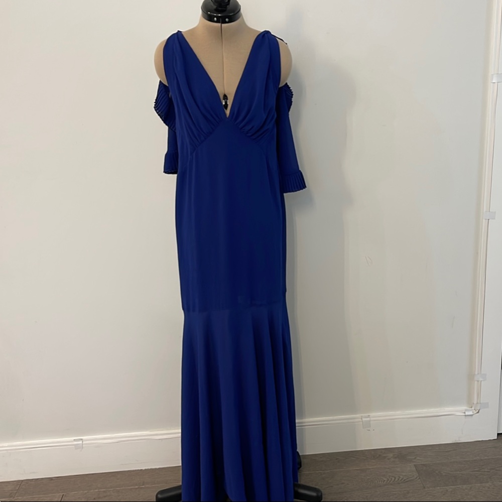 Nasty Gal Blue Sleeveless V-Neck Maxi Dress